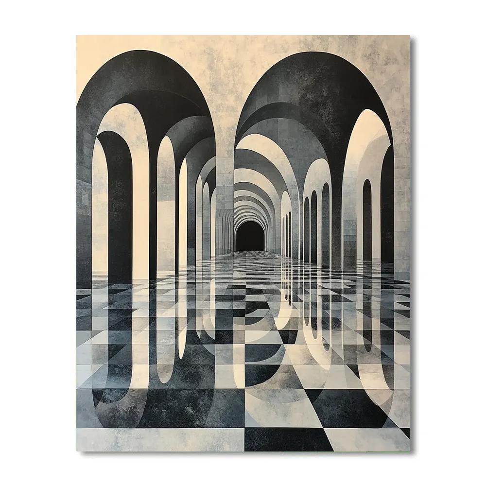 M.C. Escher Inspired Fractal City Of Mirrors Paint by numbers art