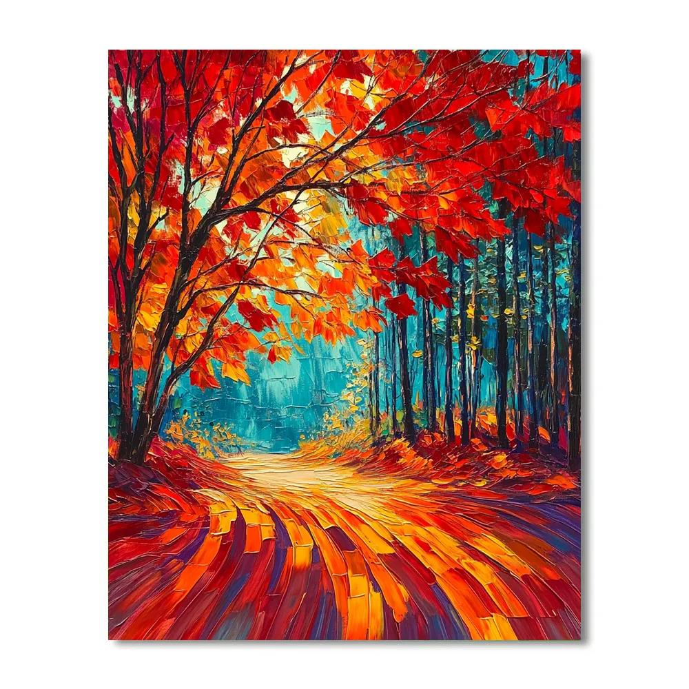 AY Jackson Inspired Crimson Maple Canopy painting number kit