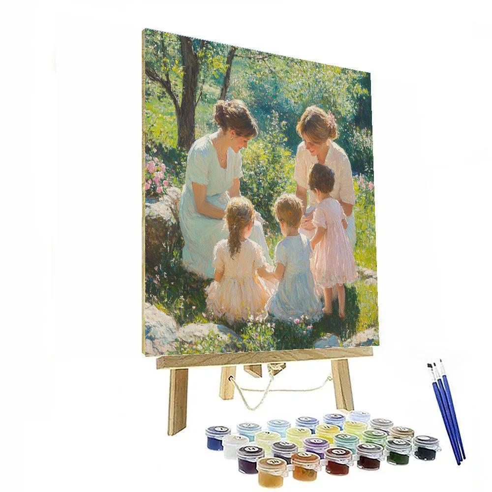 Mary Cassatt Inspired Mothers In The Garden paint by number