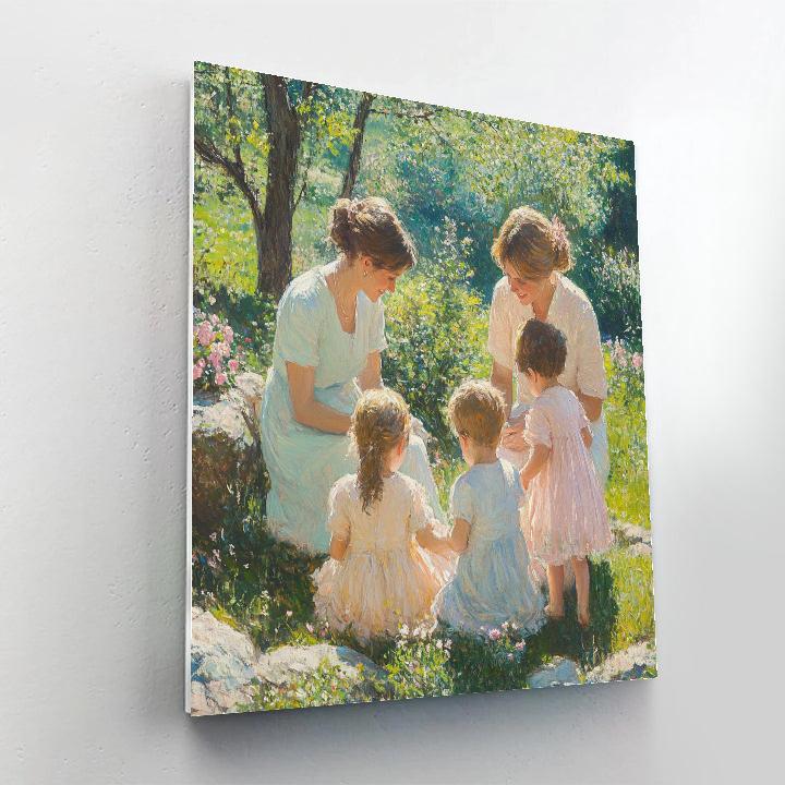 Mary Cassatt Inspired Mothers In The Garden paint by number
