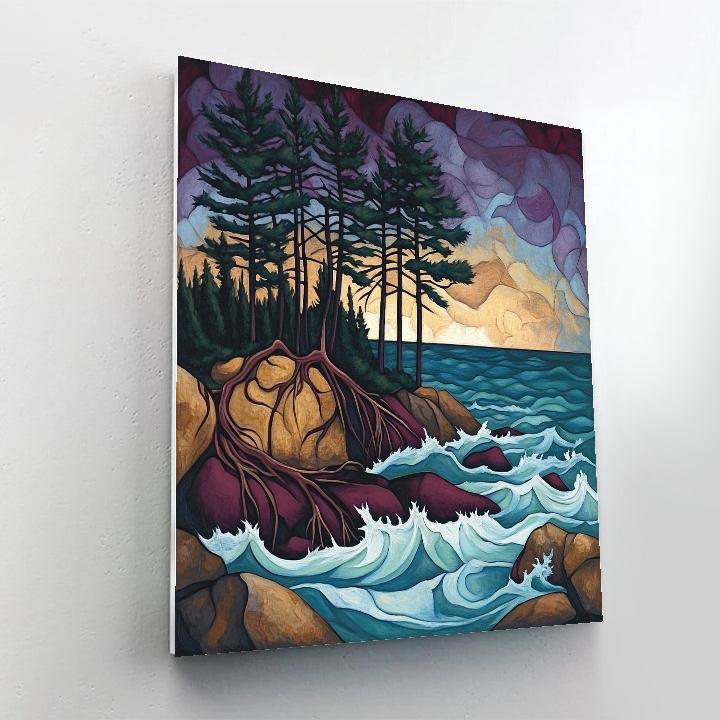 Arthur Lismer Inspired Windswept Pines On A Rocky Isle Painting by numbers kit