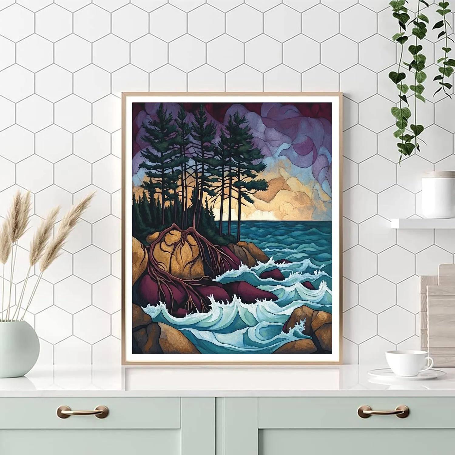 Arthur Lismer Inspired Windswept Pines On A Rocky Isle Painting by numbers kit