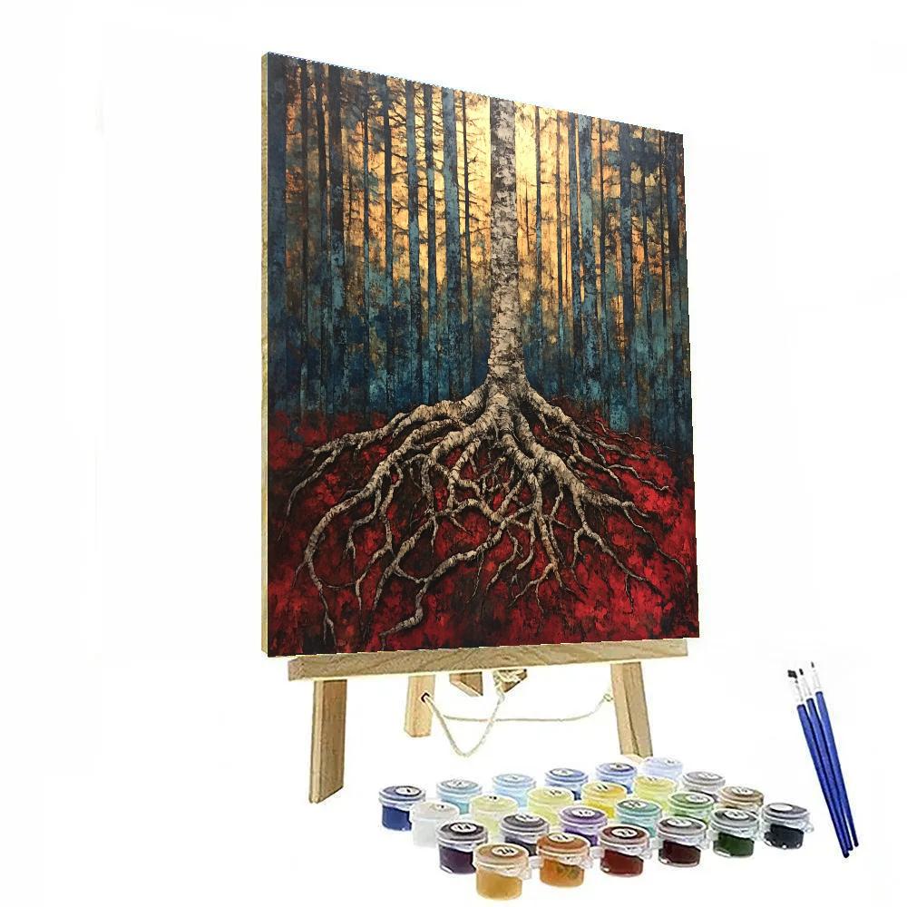 Arthur Lismer Inspired Tangled Roots And Forest Undergrowth painting number kit