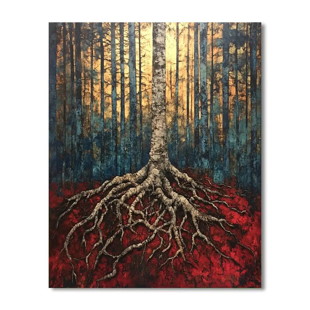 Arthur Lismer Inspired Tangled Roots And Forest Undergrowth painting number kit
