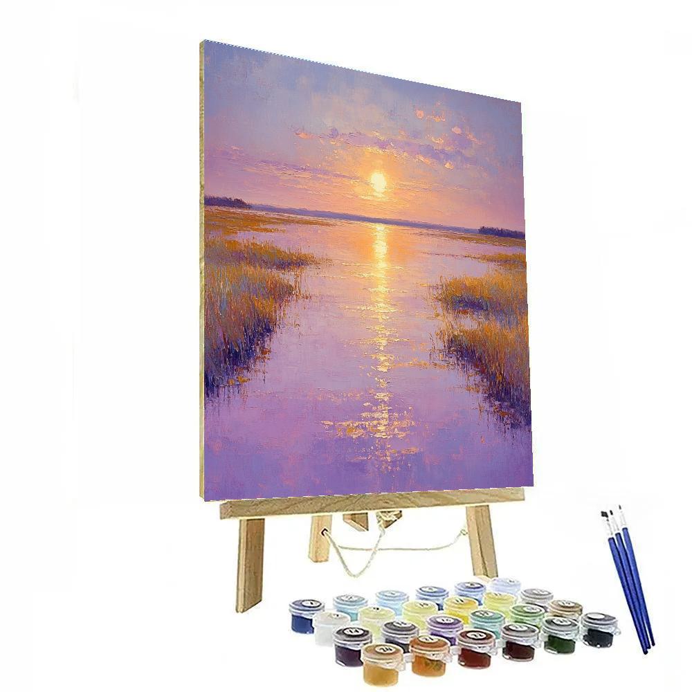 Claude Monet Inspired Sunset Over Lakes Painting by numbers kit