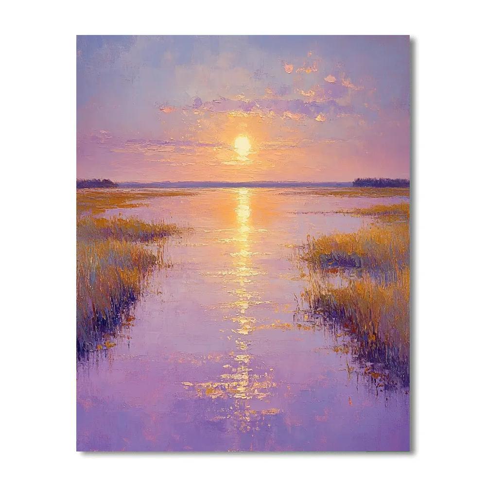Claude Monet Inspired Sunset Over Lakes Painting by numbers kit