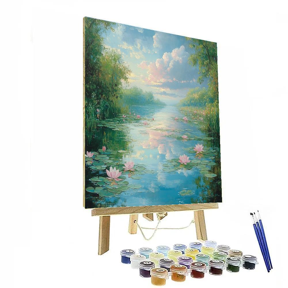 Claude Monet Inspired Serene Lotus Pond Painting by numbers kit