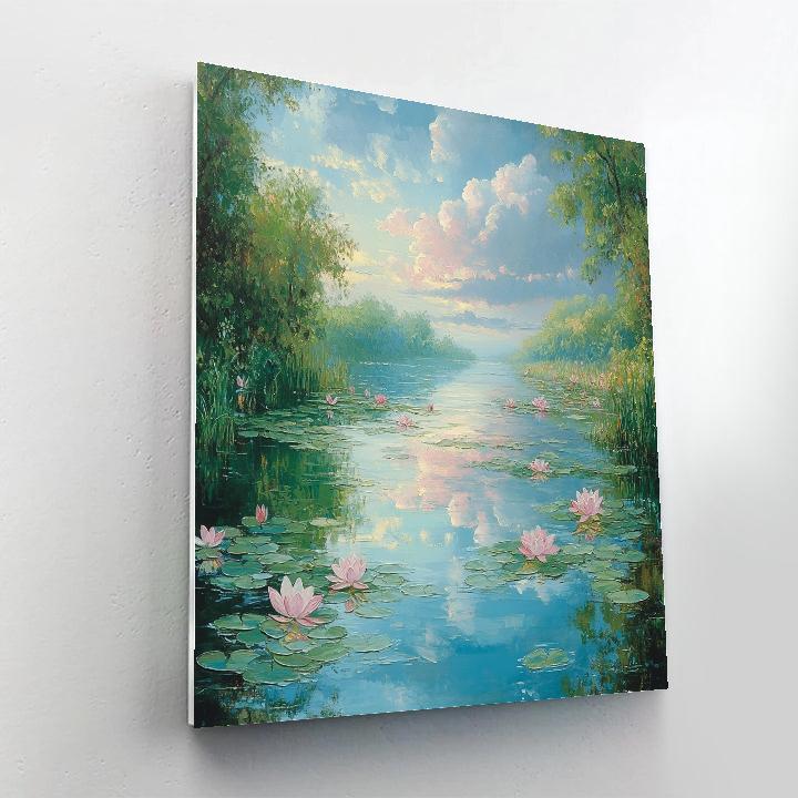 Claude Monet Inspired Serene Lotus Pond Painting by numbers kit