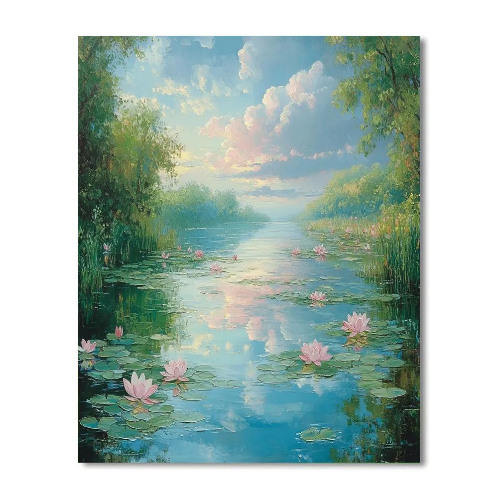 Claude Monet Inspired Serene Lotus Pond Painting by numbers kit
