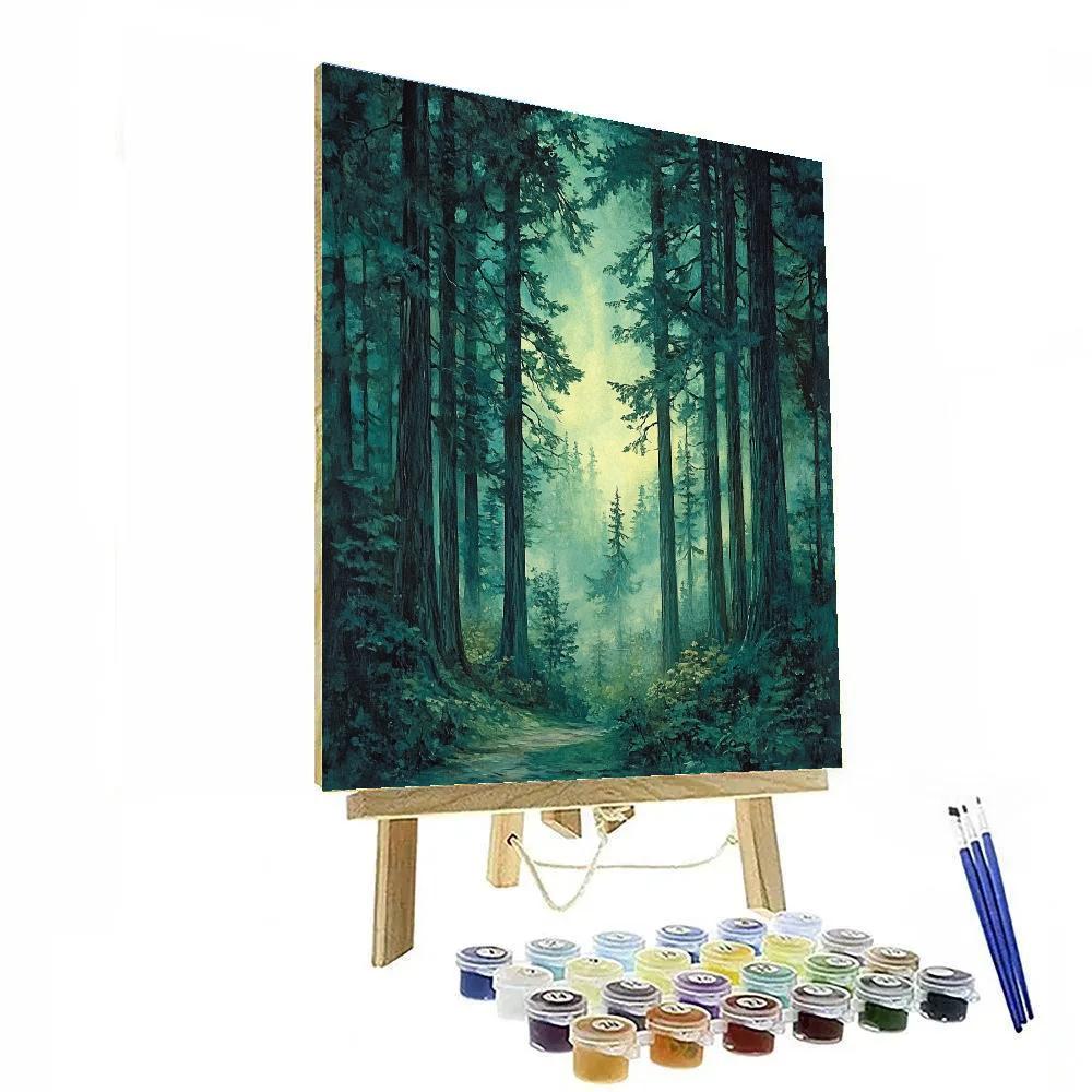 Emily Carr Inspired Cathedral Grove Of Spiraling Cedars Number painting