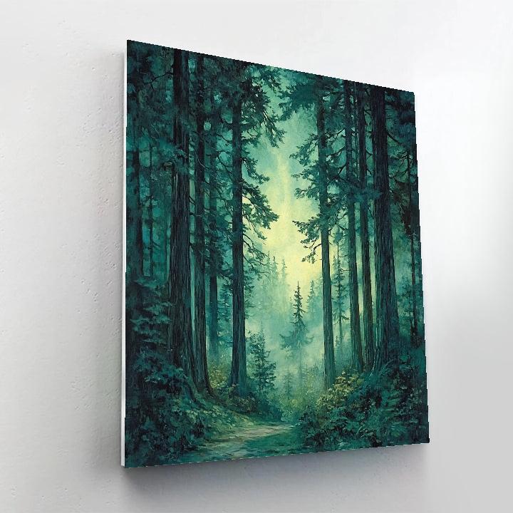 Emily Carr Inspired Cathedral Grove Of Spiraling Cedars Number painting