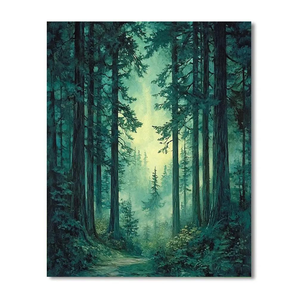 Emily Carr Inspired Cathedral Grove Of Spiraling Cedars Number painting