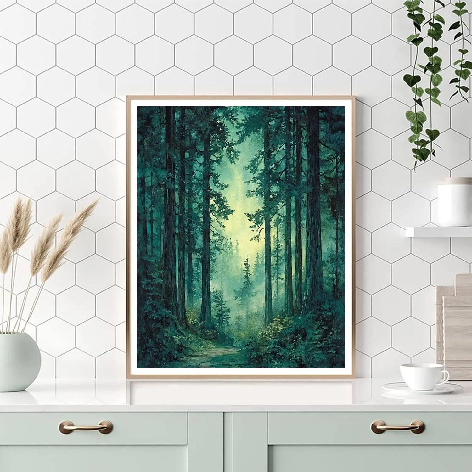 Emily Carr Inspired Cathedral Grove Of Spiraling Cedars Number painting
