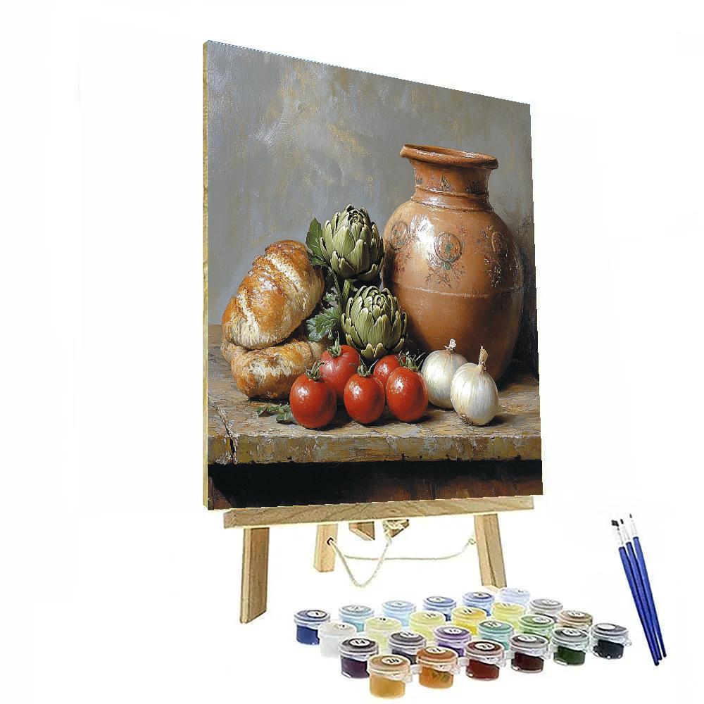 Diego Velázquez Inspired Market Vegetables In Silvery Light Paint by numbers art