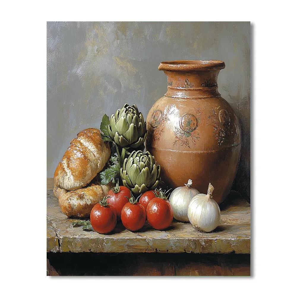 Diego Velázquez Inspired Market Vegetables In Silvery Light Paint by numbers art