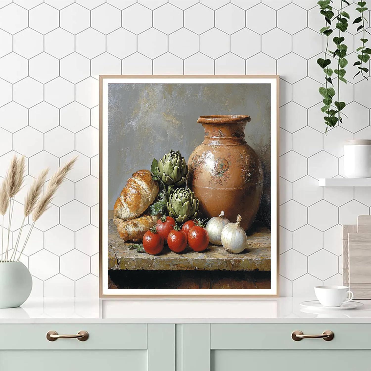Diego Velázquez Inspired Market Vegetables In Silvery Light Paint by numbers art
