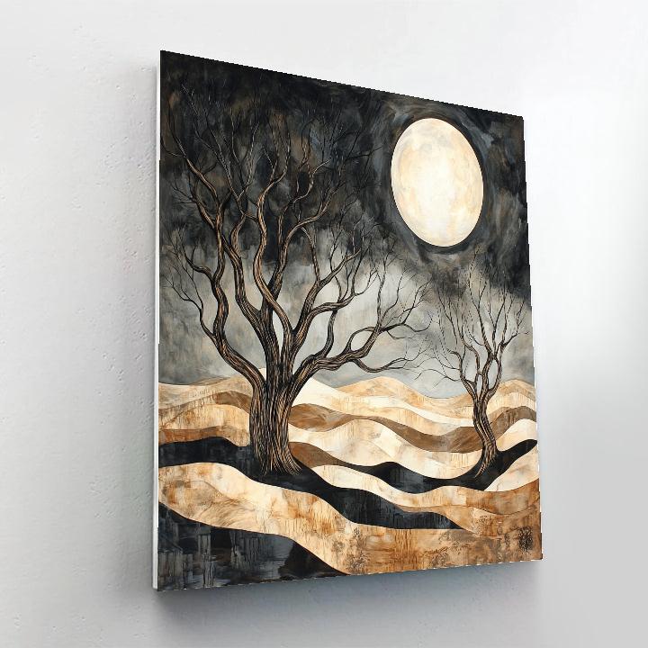 Francisco Goya Inspired Moonlit Dune Of Silent Oaks paint by color