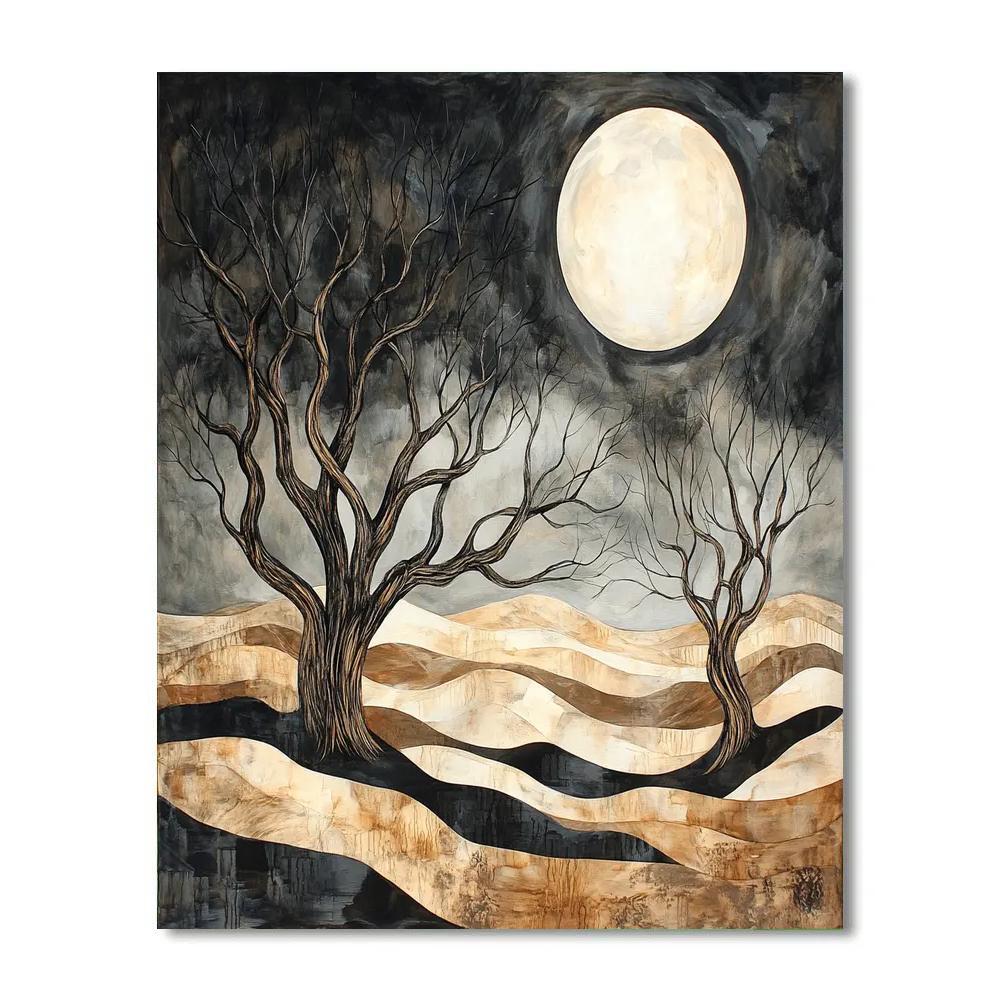 Francisco Goya Inspired Moonlit Dune Of Silent Oaks paint by color