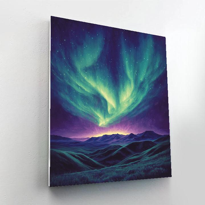 Frederick Varley Inspired Luminous Aurora Over Windswept Ridge paint by color