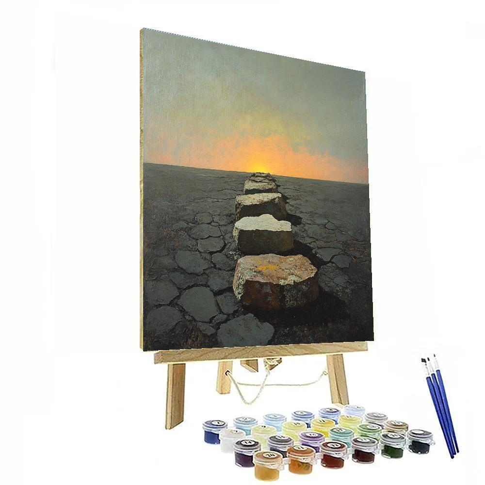 Francisco Goya Inspired Weathered Stones Beneath A Dying Light paint by numbers