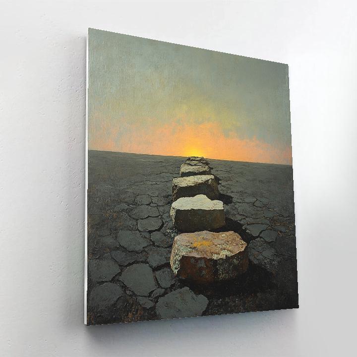 Francisco Goya Inspired Weathered Stones Beneath A Dying Light paint by numbers