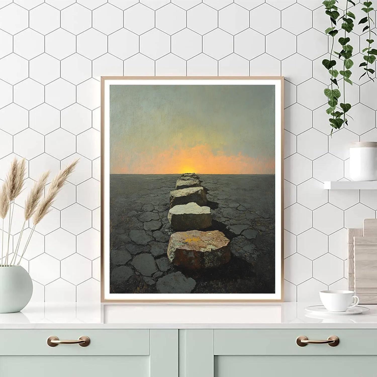 Francisco Goya Inspired Weathered Stones Beneath A Dying Light paint by numbers