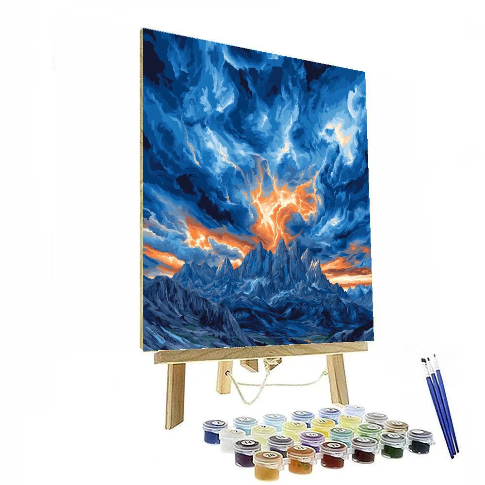 Frederick Varley Inspired Storm-Charged Skies Above Jagged Mountain Peaks DIY paint by numbers