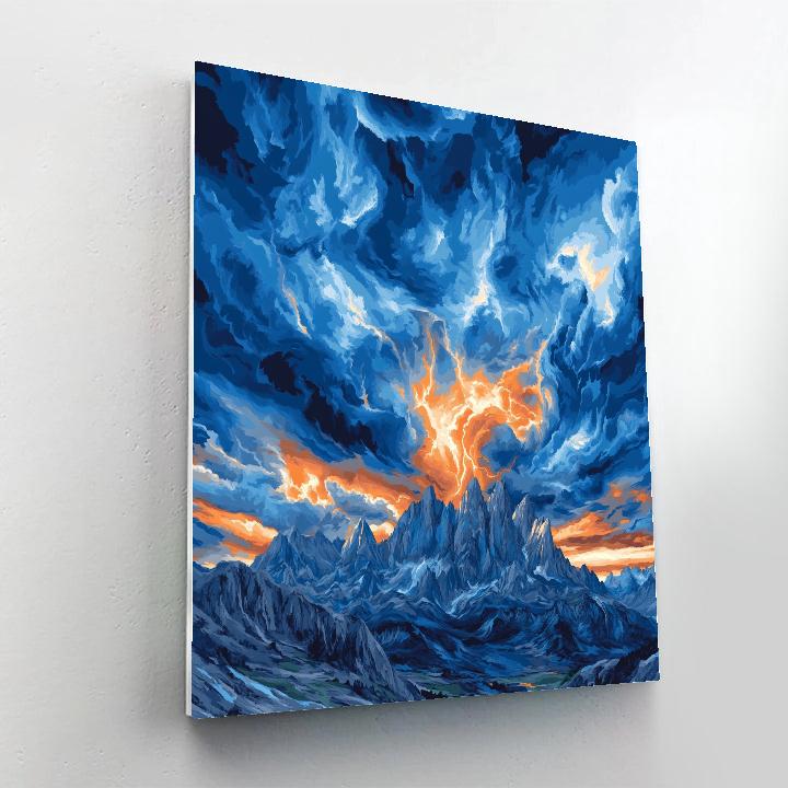 Frederick Varley Inspired Storm-Charged Skies Above Jagged Mountain Peaks DIY paint by numbers