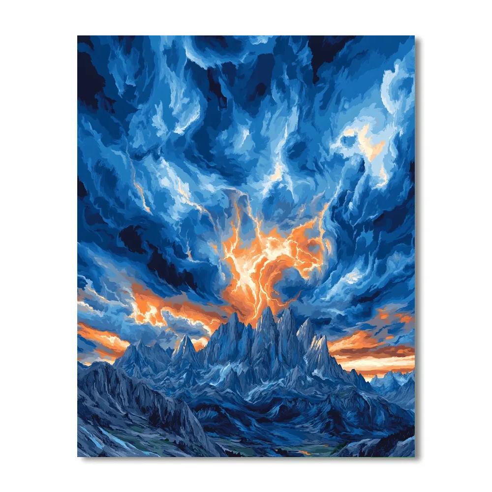 Frederick Varley Inspired Storm-Charged Skies Above Jagged Mountain Peaks DIY paint by numbers