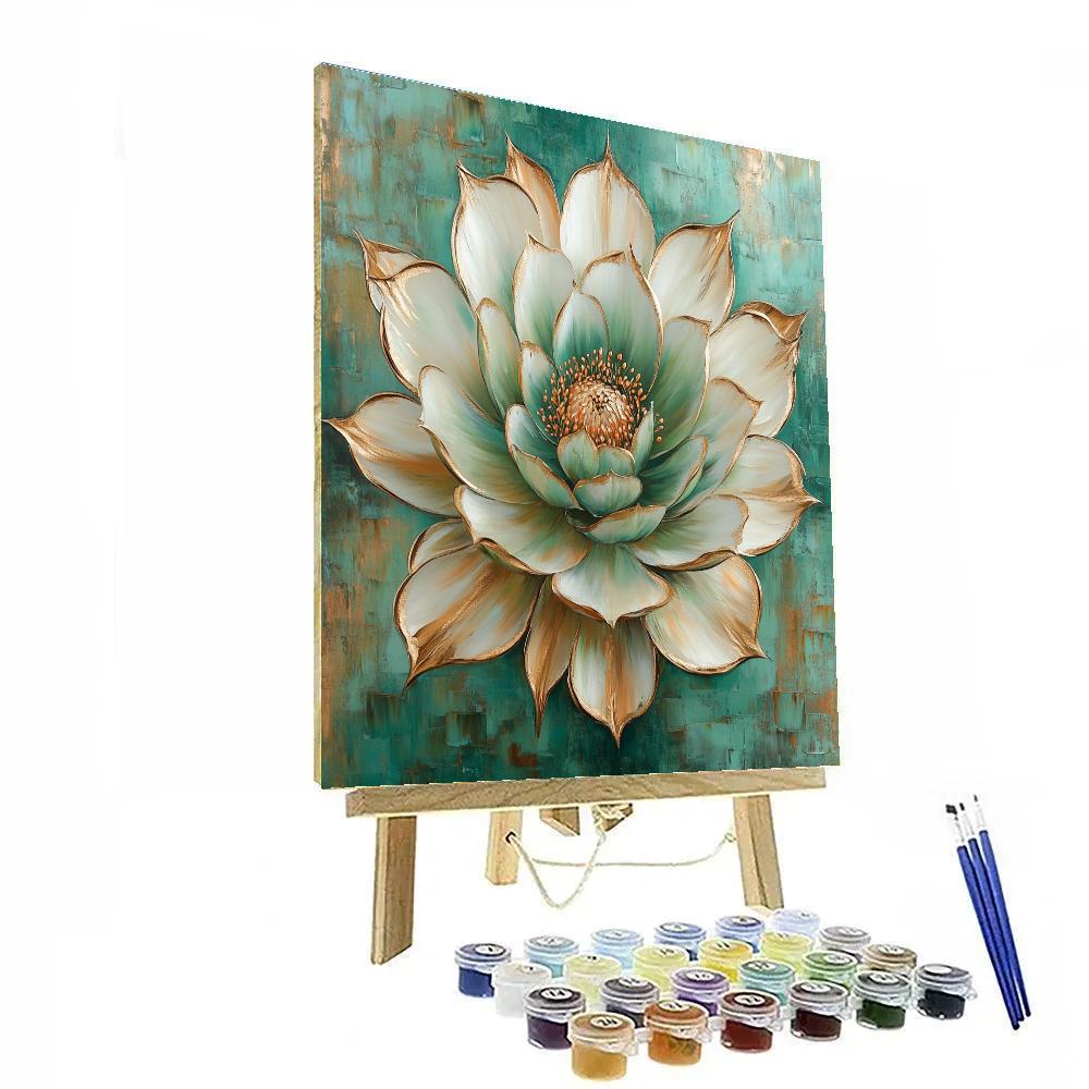 Georgia O’Keeffe Inspired Luminous Cactus Bloom Close Up Painting by numbers kit