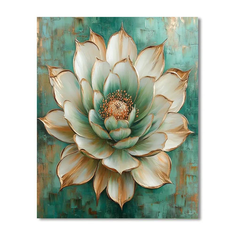 Georgia O’Keeffe Inspired Luminous Cactus Bloom Close Up Painting by numbers kit