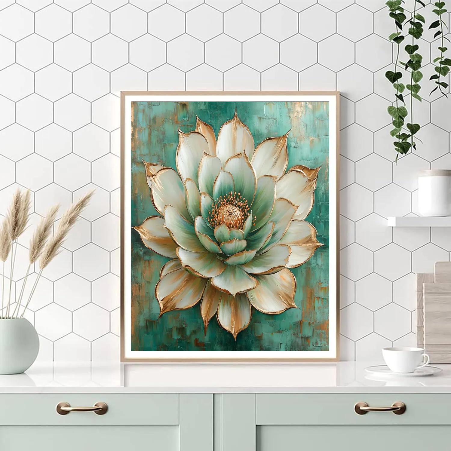 Georgia O’Keeffe Inspired Luminous Cactus Bloom Close Up Painting by numbers kit
