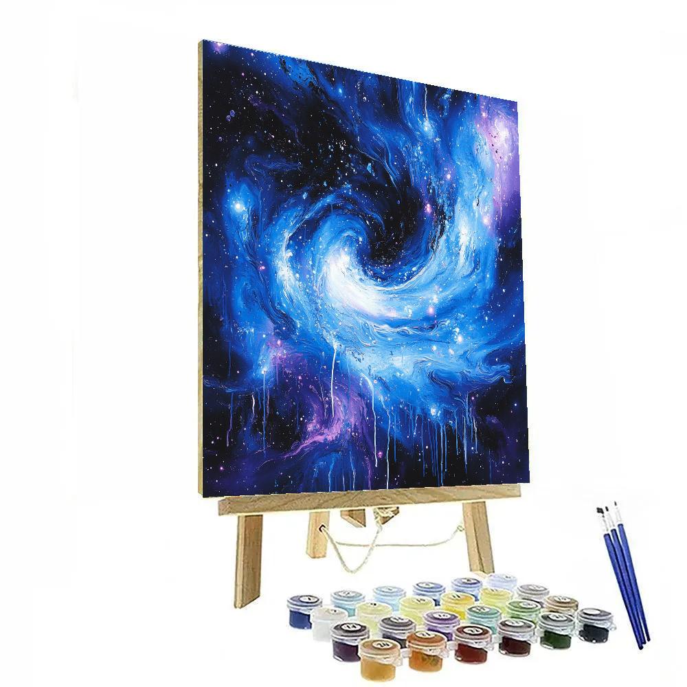 Jackson Pollock Inspired Cosmic Vortex Of Dripping Light paint by color