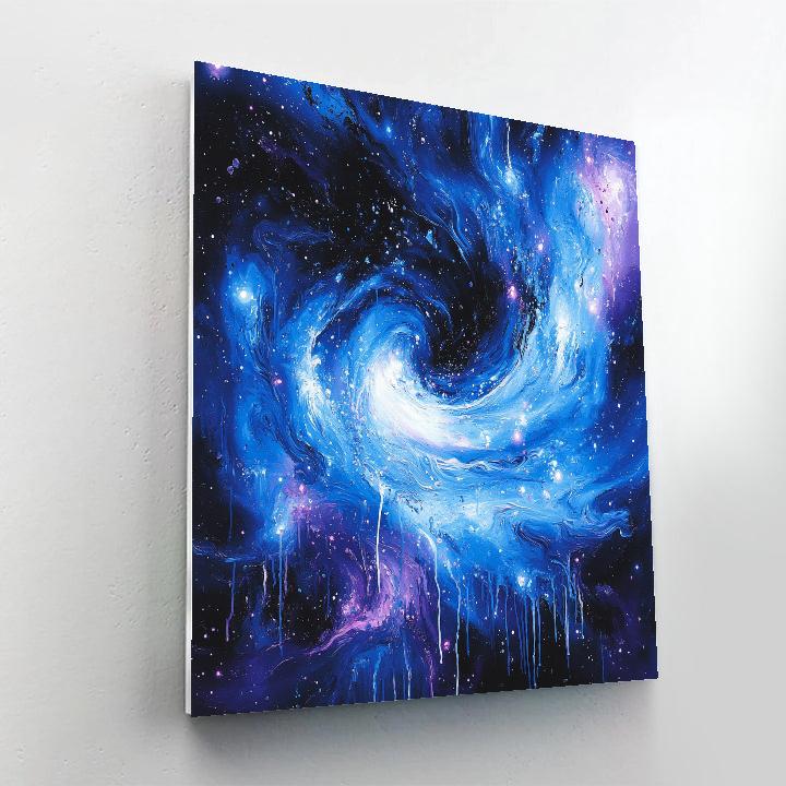 Jackson Pollock Inspired Cosmic Vortex Of Dripping Light paint by color