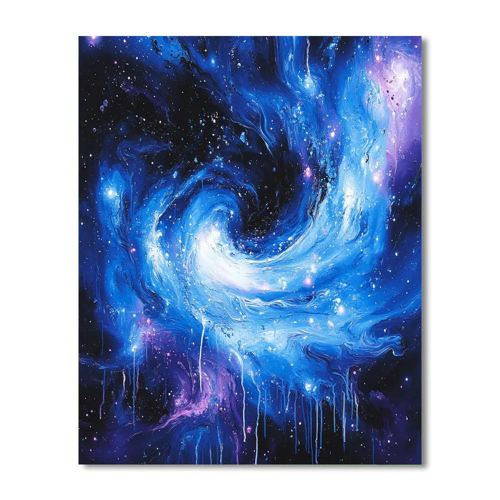 Jackson Pollock Inspired Cosmic Vortex Of Dripping Light paint by color