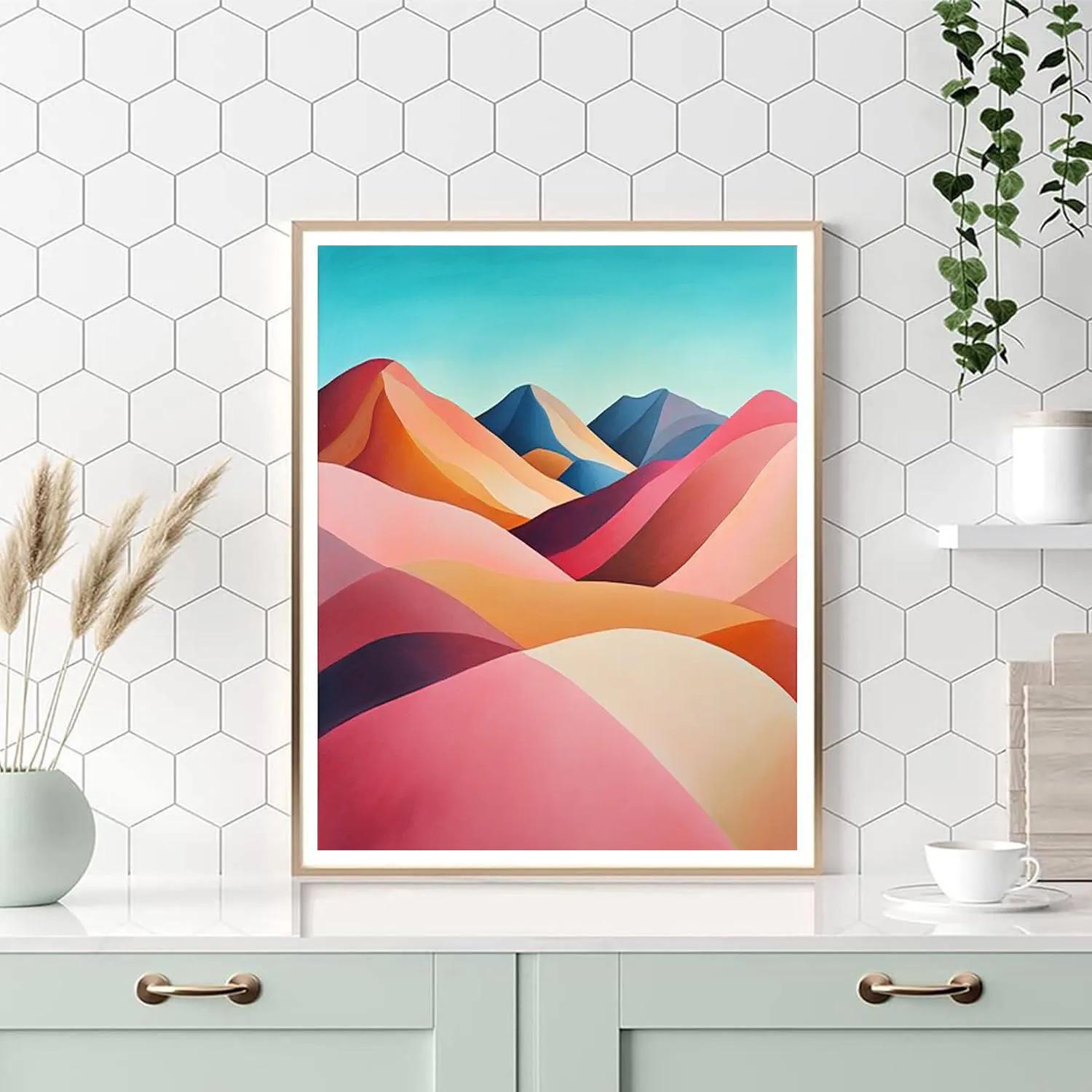 Georgia O’Keeffe Inspired Desert Mountains paint by number