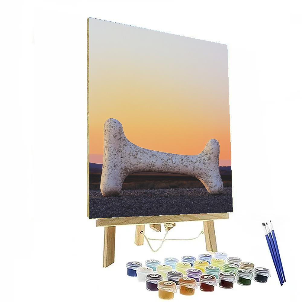 Georgia O’Keeffe Inspired Ivory Desert Bone Against Sky Number painting