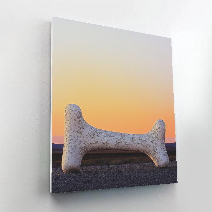 Georgia O’Keeffe Inspired Ivory Desert Bone Against Sky Number painting