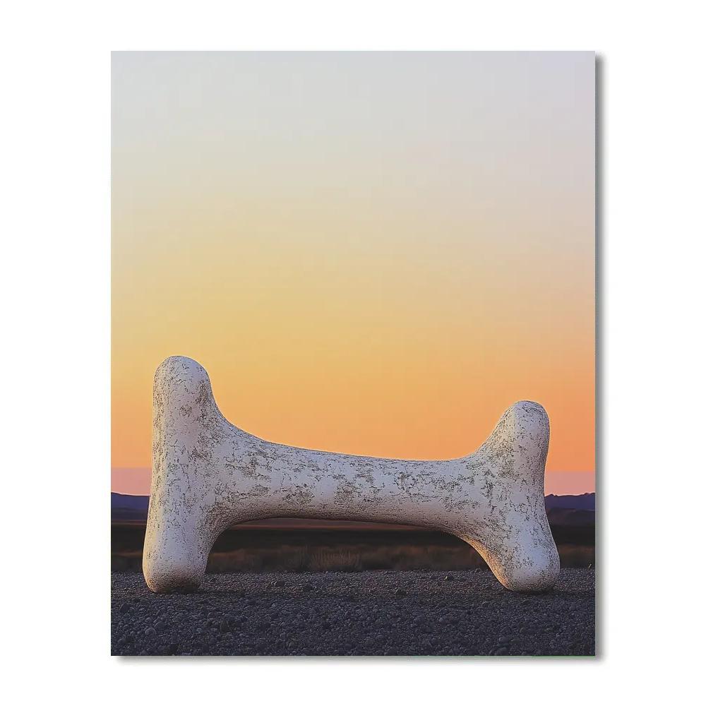 Georgia O’Keeffe Inspired Ivory Desert Bone Against Sky Number painting