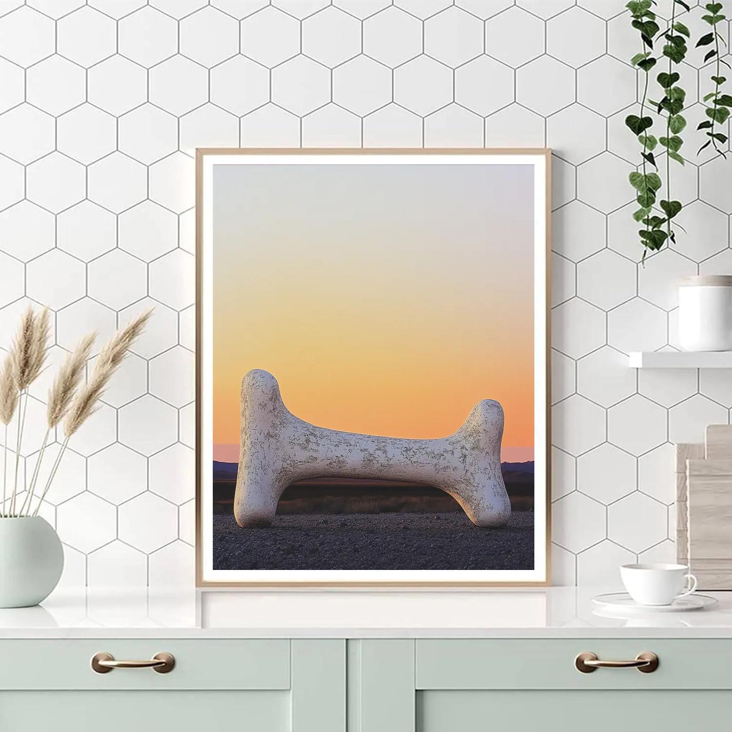 Georgia O’Keeffe Inspired Ivory Desert Bone Against Sky Number painting