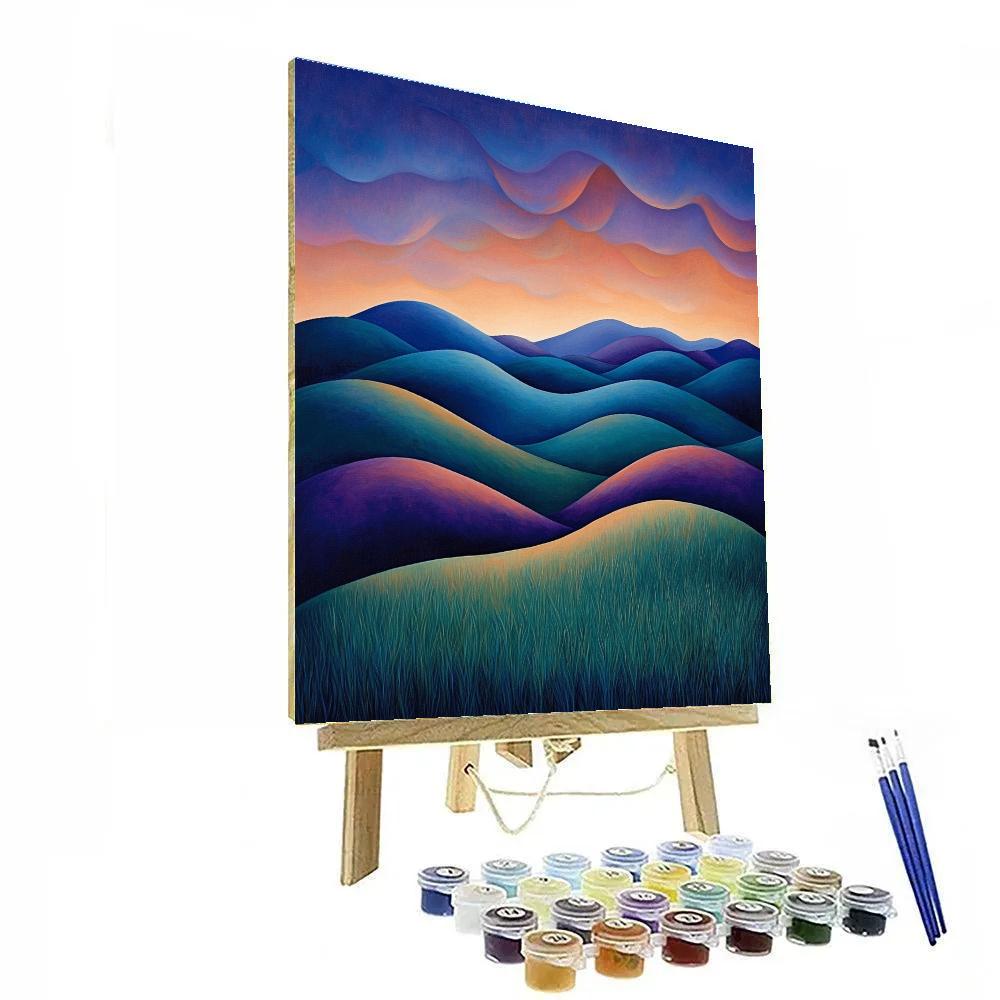 J. E. H. MacDonald Inspired Twilight Over Misty Hills Paint by numbers art