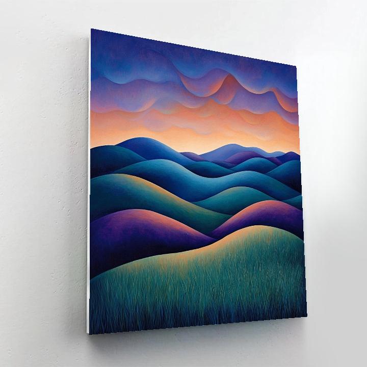 J. E. H. MacDonald Inspired Twilight Over Misty Hills Paint by numbers art