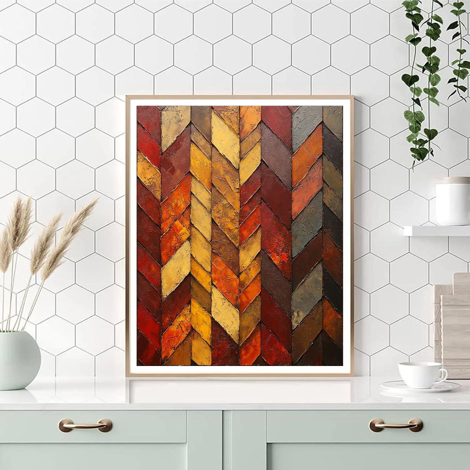 Jean-Paul Riopelle Inspired Mosaic Autumn Torrent painting number kit