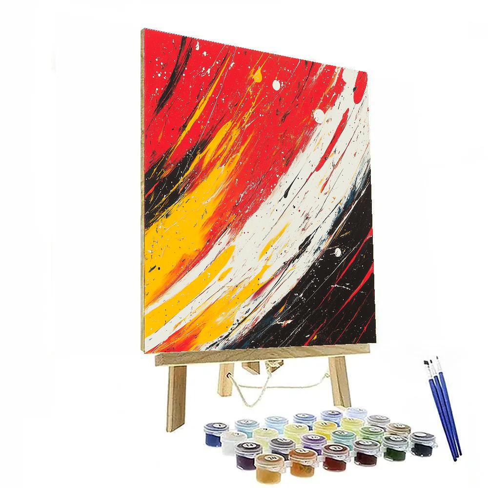 Jackson Pollock Inspired Electric Storm Of Color Rhythm paint by number