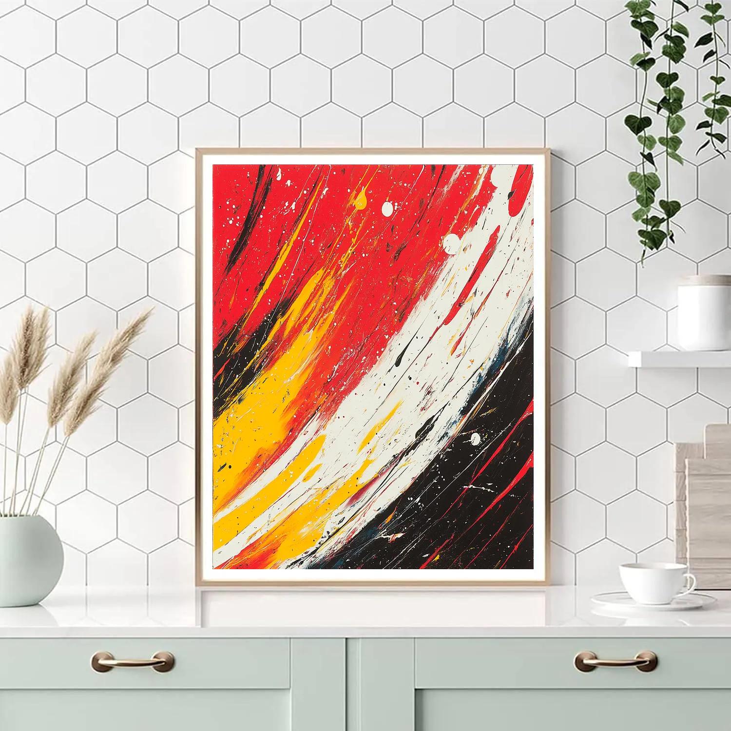 Jackson Pollock Inspired Electric Storm Of Color Rhythm paint by number