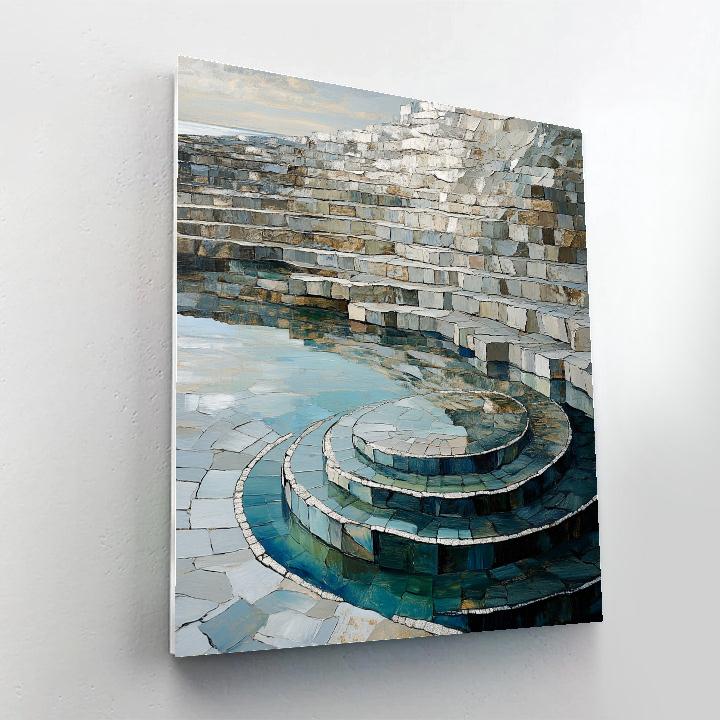 Jean-Paul Riopelle Inspired Glacial Mosaic Lake painting number kit