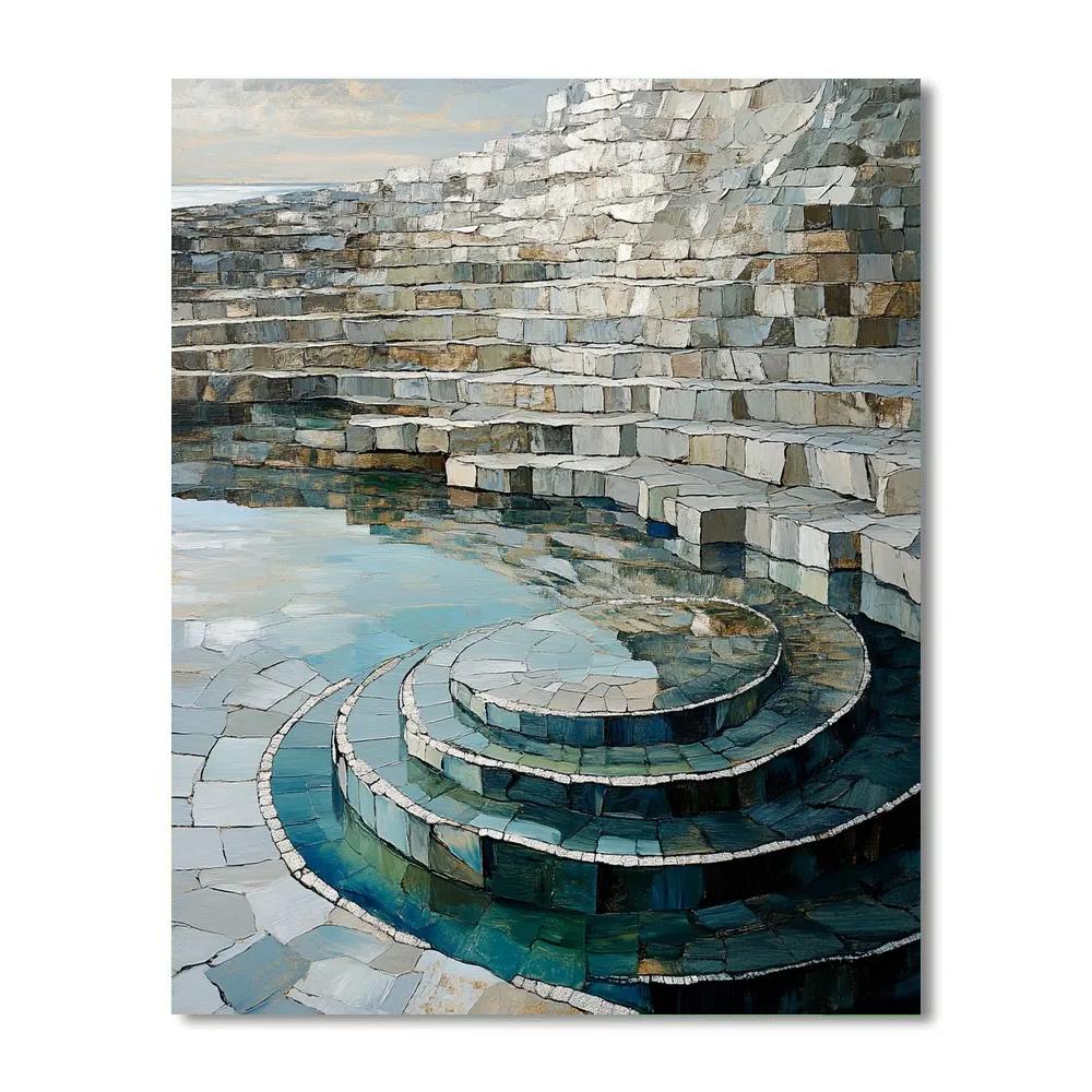 Jean-Paul Riopelle Inspired Glacial Mosaic Lake painting number kit