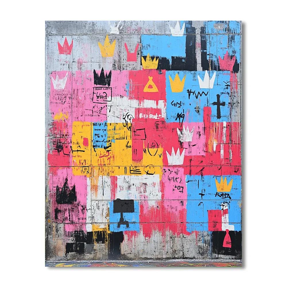 Jean-Michel Basquiat Inspired Urban Graffiti paint by number