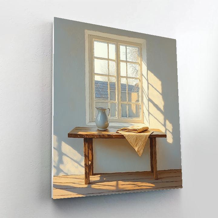 Johannes Vermeer Inspired Morning Light On Delft Canal Window Numbered painting kits