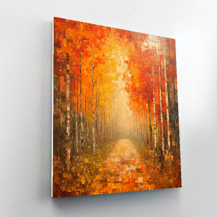 Jean-Paul Riopelle Inspired Fiery Autumn Mosaic paint by color